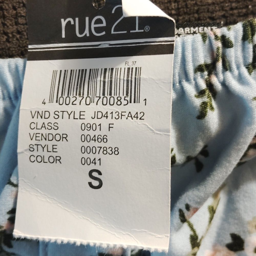 Rue 21 Blue Floral Off Tye Shoulder (345)Top Nwt - Picture 3 of 4
